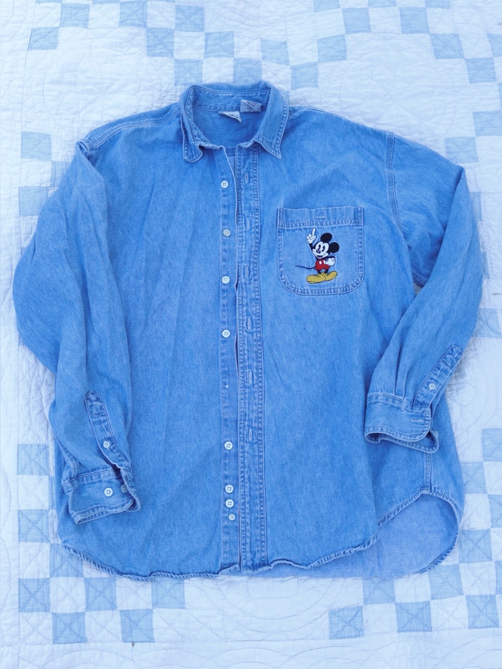 Mickey denim button up